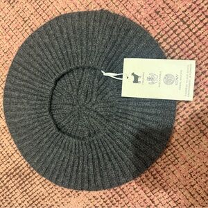 naked cashmere Gray Ribbed Knit Beret